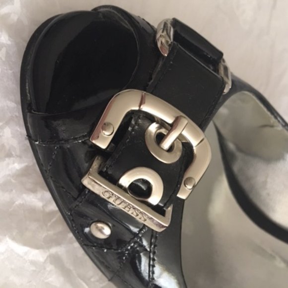 95% New Black Guess open toe heels - Picture 3 of 4